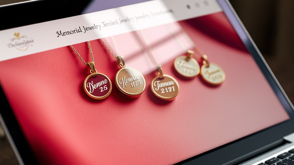memorial jewelry online retailers